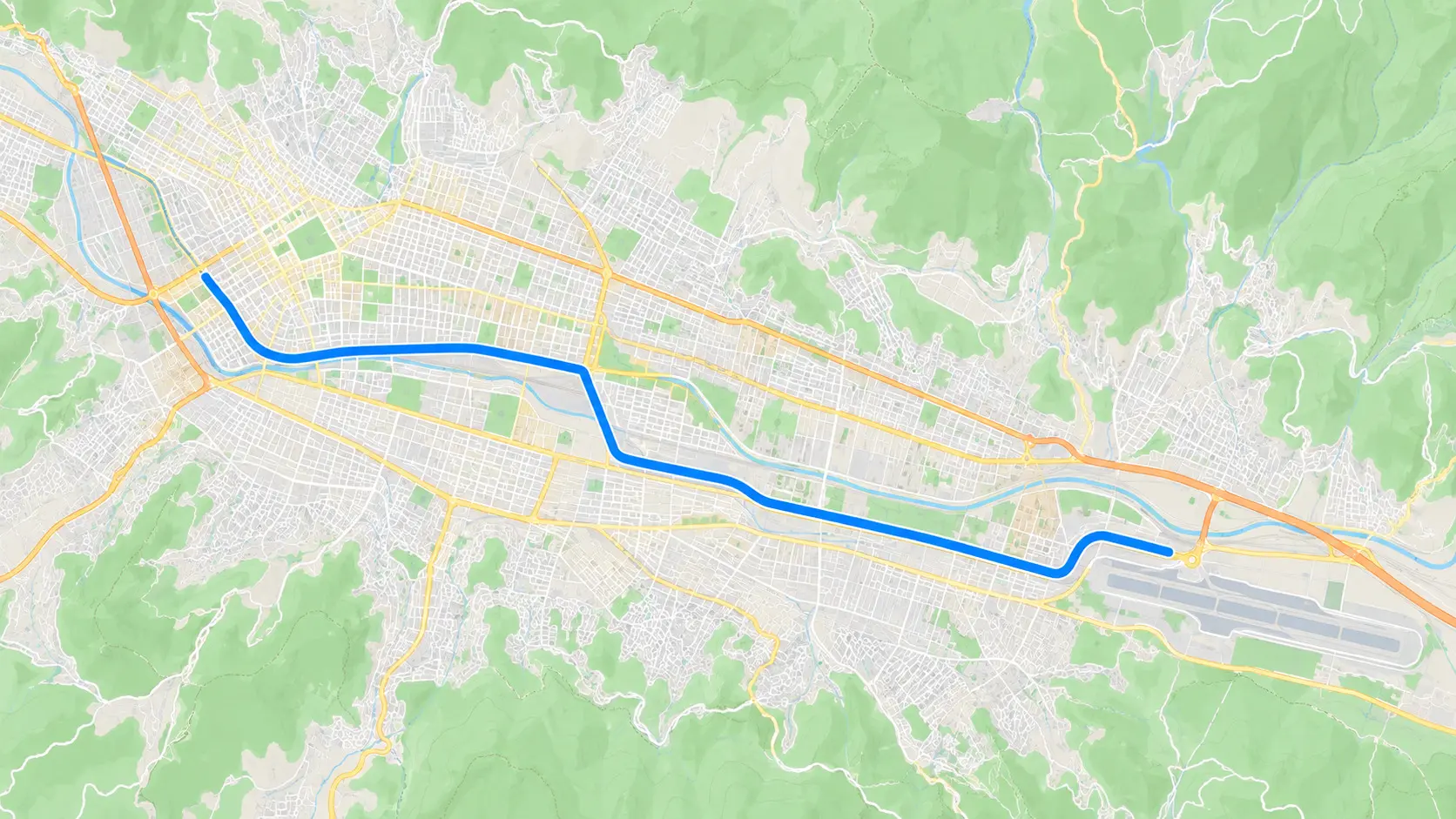Mapa de la ruta privada de Cusco a Ollantaytambo por el Valle Sagrado